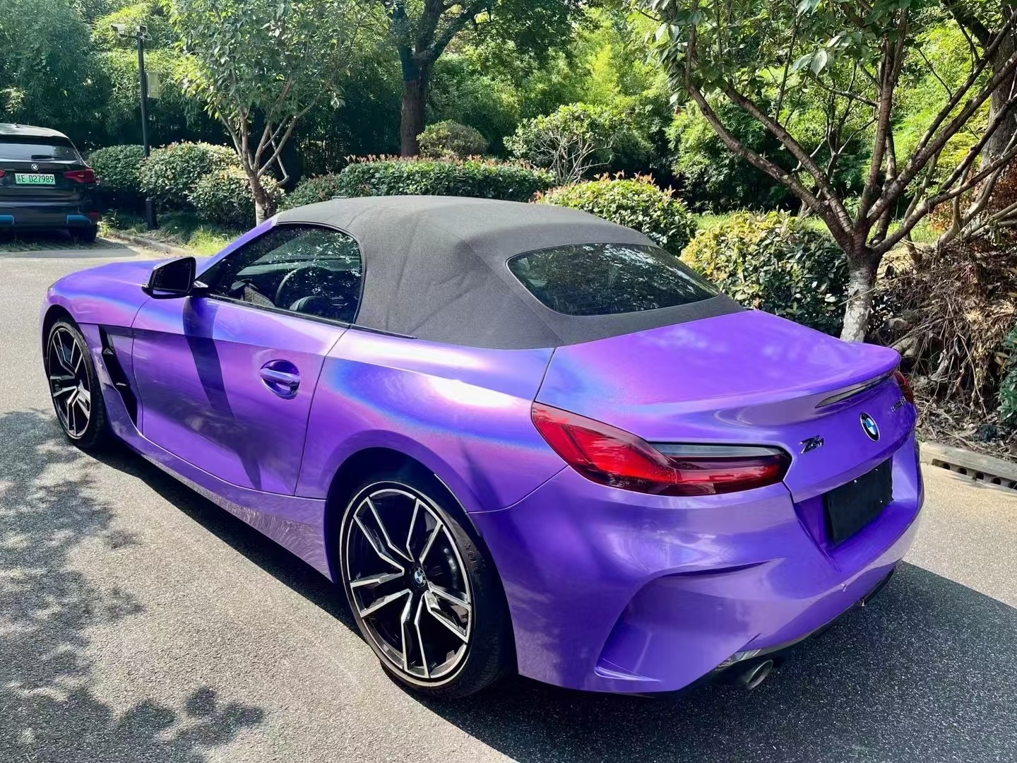 Glossy Laser Light Purple Car Vinyl Wrap review 1
