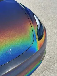 Rainbow Metallic Majestic Dark Gray Car Vinyl Wrap review 1
