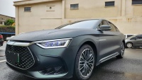 BYD Matte Diamond Black Green Car Vinyl Wrap review 0
