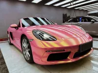 Glossy Diamond Gold Pink Car Vinyl Wrap review 0