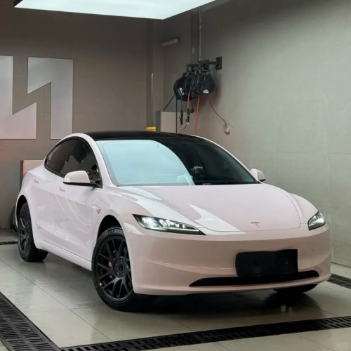 Tesla PET Gloss Mary Kay Pink Car Vinyl Wrap review 