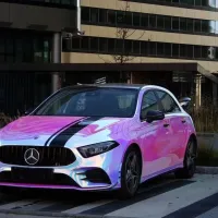 Holographic Chrome Rainbow White Car Vinyl Wrap (Non-Stretchable) review 2