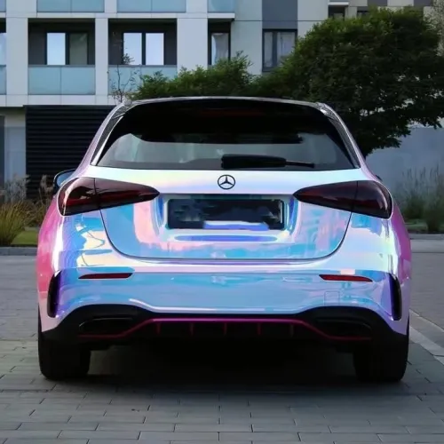 Holographic Chrome Rainbow White Car Vinyl Wrap (Non-Stretchable) review 