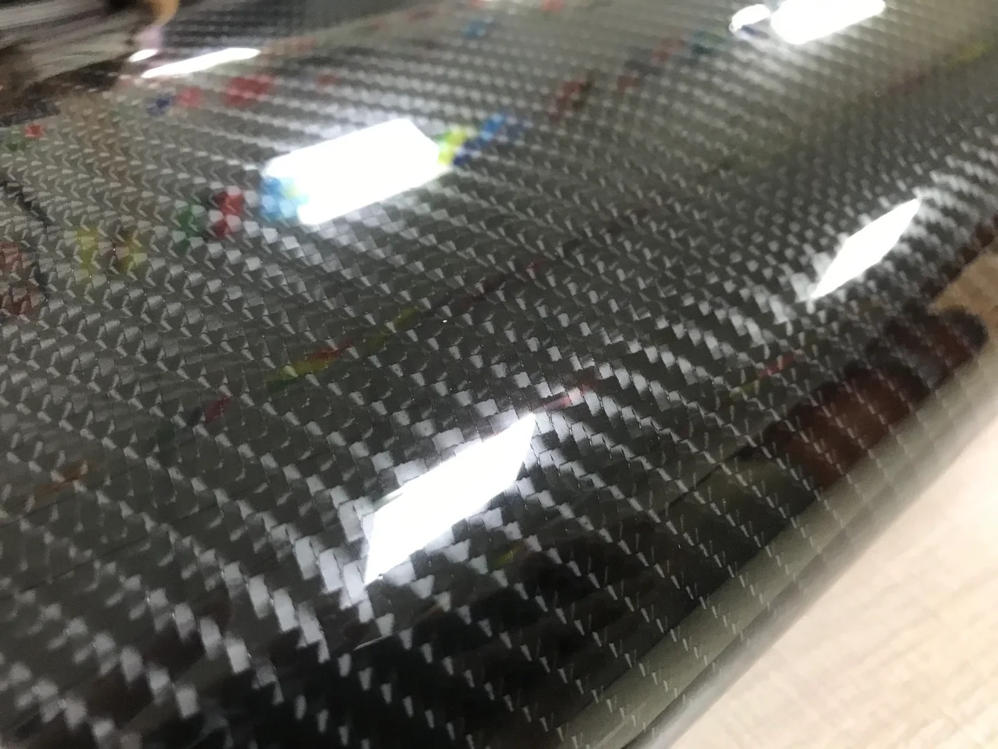 6D Super Gloss Emulational Carbon Fiber Black Car Vinyl Wrap  review dghgf