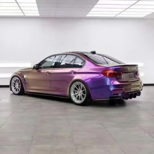 PET Gloss Shifting Green Purple Car Vinyl Wrap review 