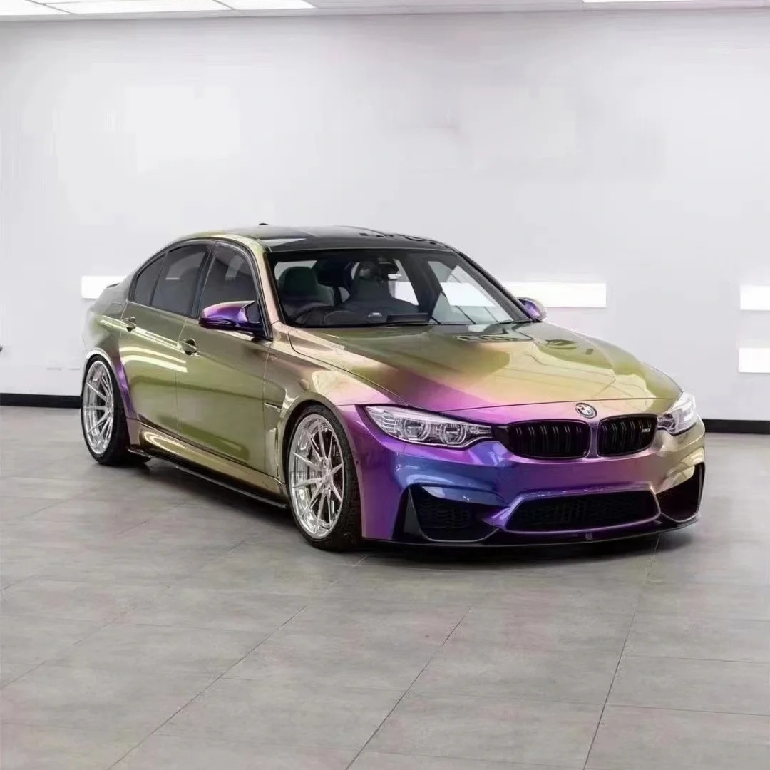 PET Gloss Shifting Green Purple Car Vinyl Wrap review SDGre 02