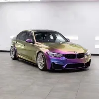 PET Gloss Shifting Green Purple Car Vinyl Wrap review 1
