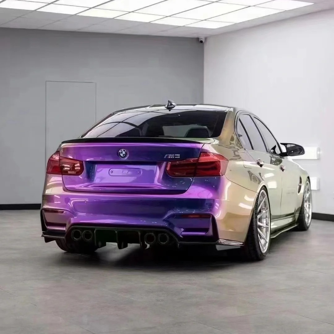 PET Gloss Shifting Green Purple Car Vinyl Wrap review fdgre 02