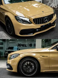 PET Super Gloss Sandstorm Yellow Desert Yellow Car Vinyl Wrap review 2