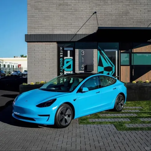 PET Super Gloss Miami Blue Car Vinyl Wrap review 