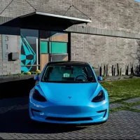 PET Super Gloss Miami Blue Car Vinyl Wrap review 2