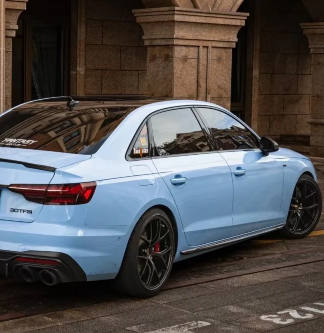 Glossy Crystal Baby Blue Car Vinyl Wrap review 1