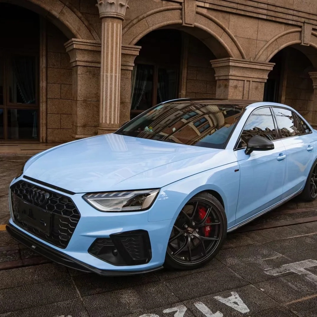 Glossy Crystal Baby Blue Car Vinyl Wrap review 2