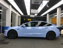 Glossy Crystal Baby Blue Car Vinyl Wrap review dgreyh 01