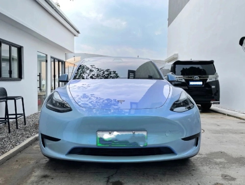 Tesla Gloss Fancy Rock Grey Color Fliper Car Vinyl Wrap review 
