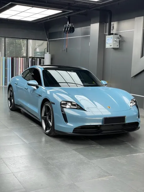 PET Porsche Bentley Gloss Ice Blue Car Vinyl Wrap review 