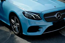 PET Porsche Bentley Gloss Ice Blue Car Vinyl Wrap review jdew 02