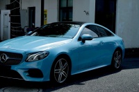 PET Porsche Bentley Gloss Ice Blue Car Vinyl Wrap review 3