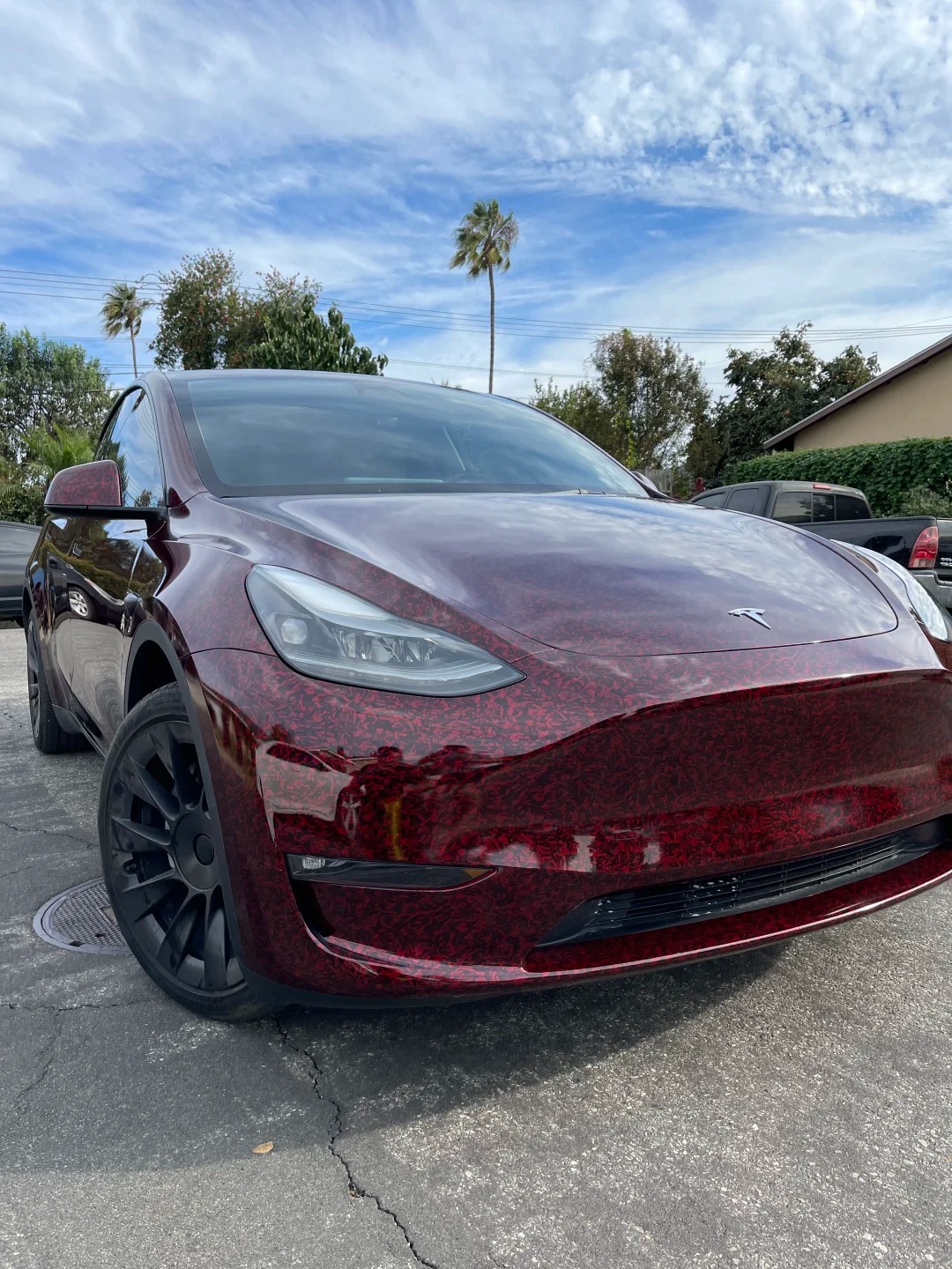 PET Super Gloss Forging Carbon Red Car Vinyl Wrap review dfhtyk 01