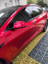PET Gloss Metallic Vampire Red Car Vinyl Wrap review 1