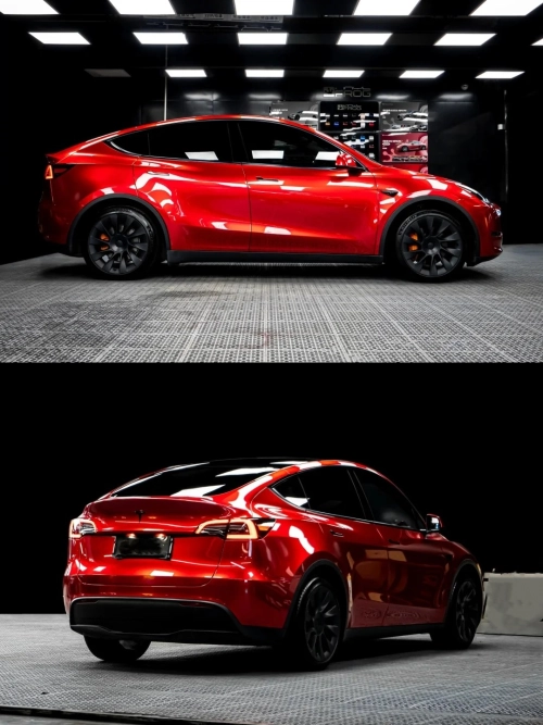 PET Gloss Metallic Vampire Red Car Vinyl Wrap review 