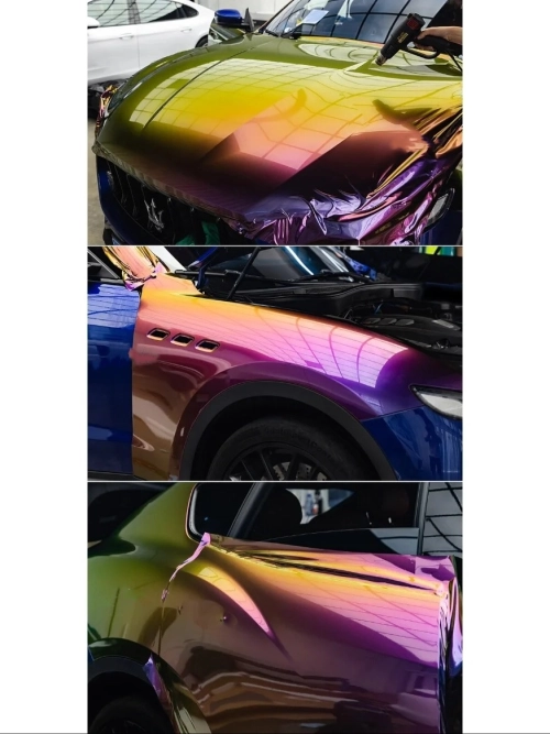  Gloss Shifting Green Purple Car Vinyl Wrap review 