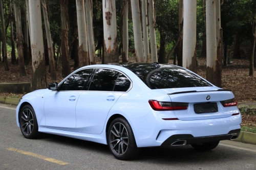 Glossy Crystal Baby Blue Car Vinyl Wrap review 