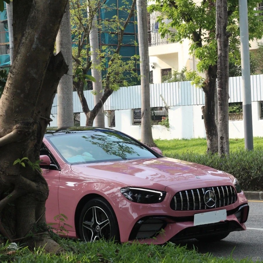 Glossy Oolong Milk Tea Pink Car Vinyl Wrap review 0