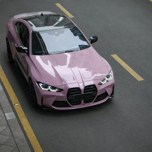 Glossy Oolong Milk Tea Pink Car Vinyl Wrap review 