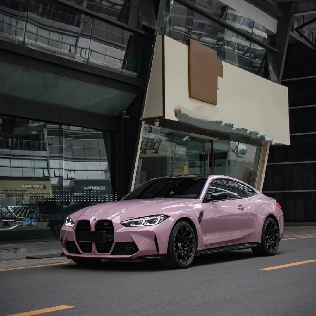 Glossy Oolong Milk Tea Pink Car Vinyl Wrap review 2