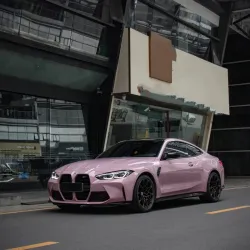 Glossy Oolong Milk Tea Pink Car Vinyl Wrap review vfuuy 03