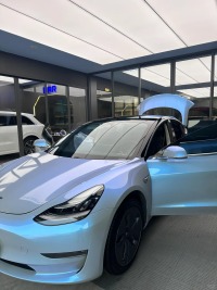 Tesla Twin Candy Grey Cyanine Car Vinyl Wrap review 0