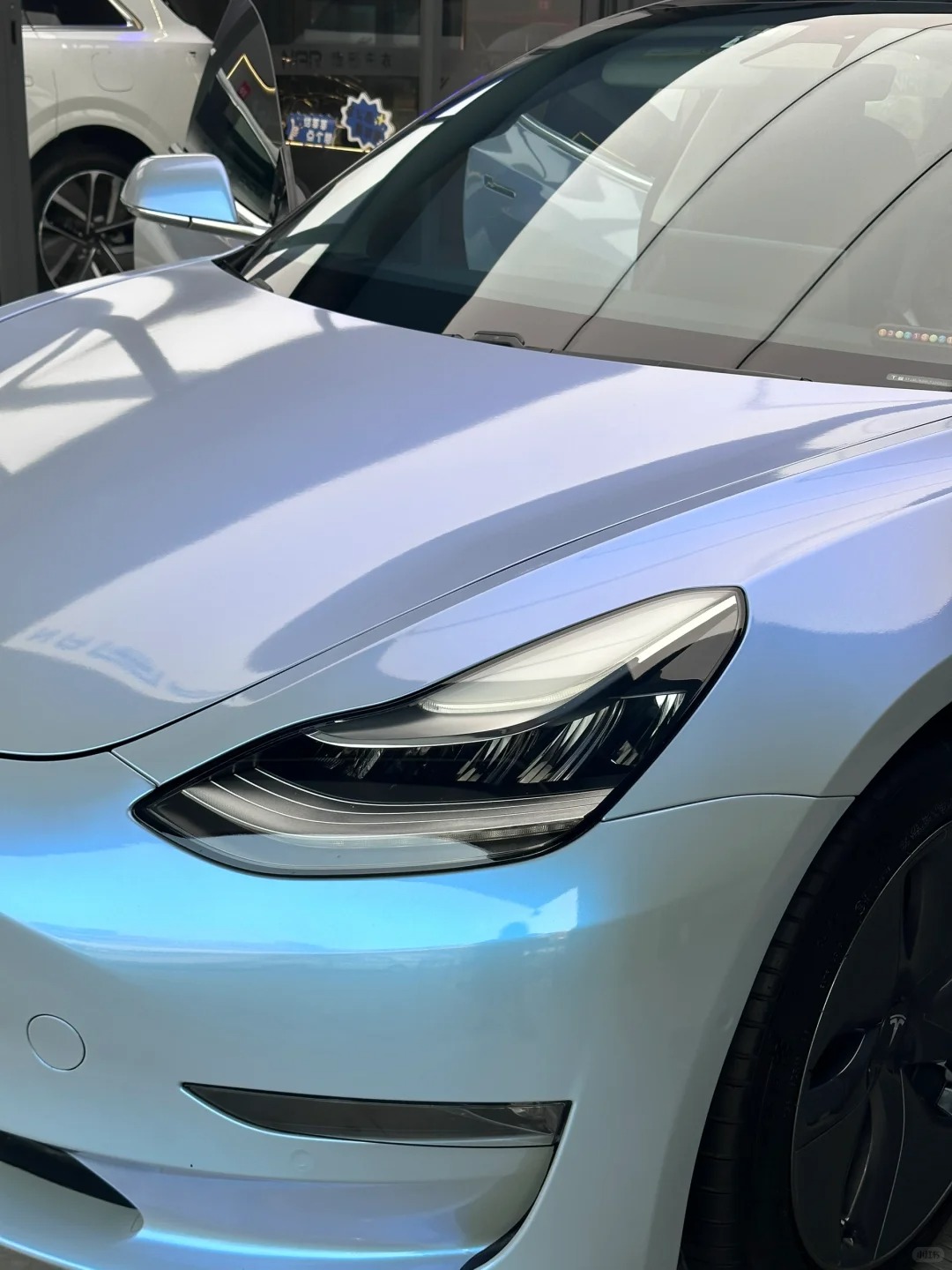 Tesla Twin Candy Grey Cyanine Car Vinyl Wrap review 0