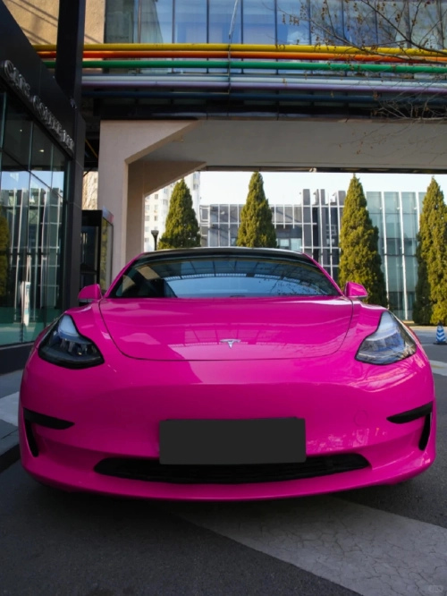 Glossy Crystal Rose Red Car Vinyl Wrap review 