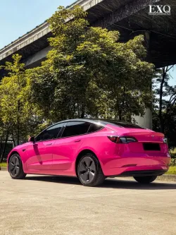 Glossy Crystal Rose Red Car Vinyl Wrap review fgguo 02