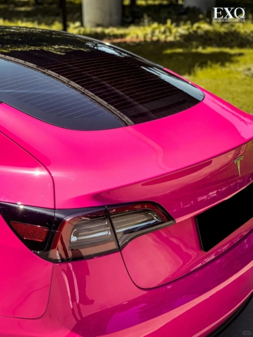 Glossy Crystal Rose Red Car Vinyl Wrap review 