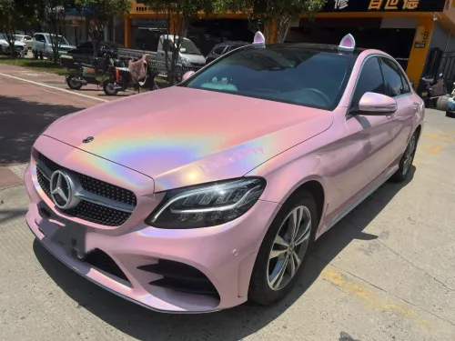 Glossy Laser Light Pink Car Vinyl Wrap review 