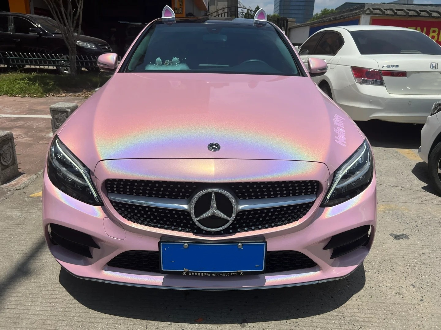 Glossy Laser Light Pink Car Vinyl Wrap review hgicu 02