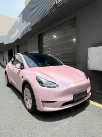 Glossy Laser Light Pink Car Vinyl Wrap review 1