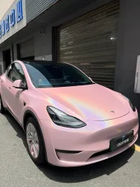 Glossy Laser Light Pink Car Vinyl Wrap review 1