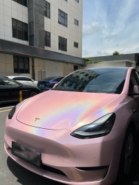 Glossy Laser Light Pink Car Vinyl Wrap review 0