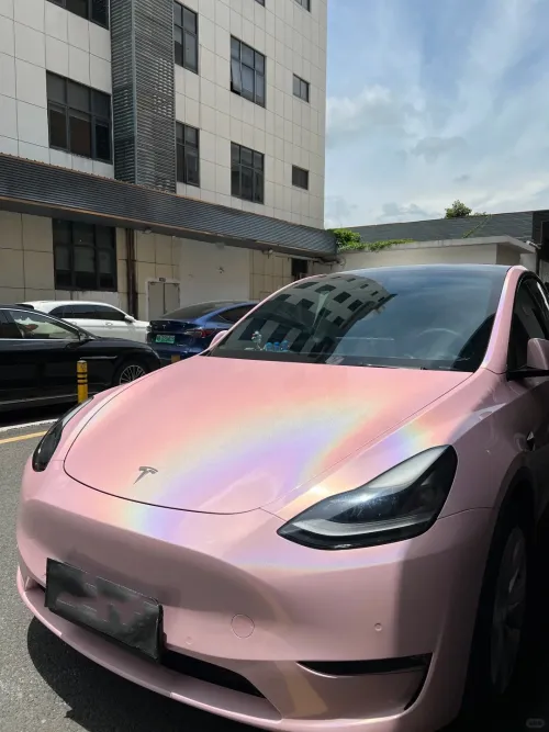 Glossy Laser Light Pink Car Vinyl Wrap review 