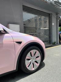 Glossy Laser Light Pink Car Vinyl Wrap review 1