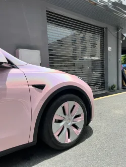 Glossy Laser Light Pink Car Vinyl Wrap review sdagre 02