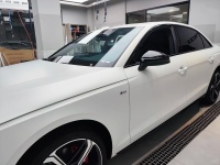 Satin Pearl White Car Vinyl Wrap review 1