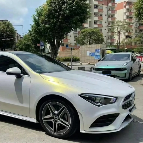 Toyota Gloss PET Diamond Gold White Car Vinyl Wrap review 