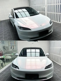 BMW Gloss PET Diamond Pink White Car Vinyl Wrap review 0