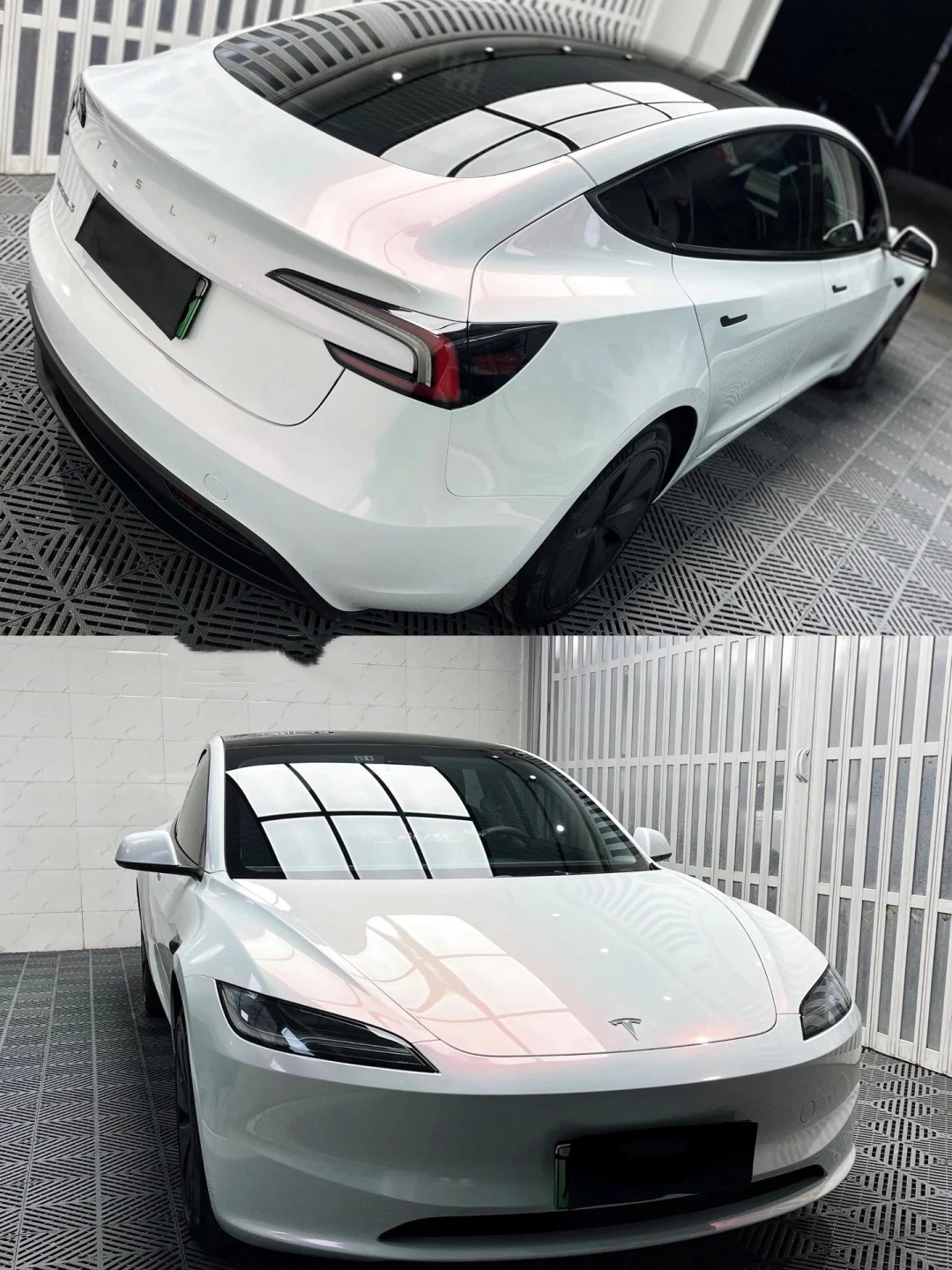 BMW Gloss PET Diamond Pink White Car Vinyl Wrap review fdbrd 02