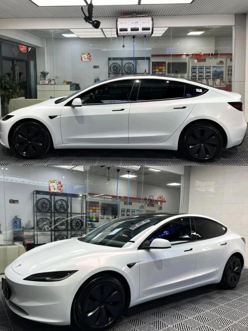 BMW Gloss PET Diamond Pink White Car Vinyl Wrap review 