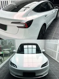 BMW Gloss PET Diamond Pink White Car Vinyl Wrap review 2